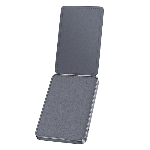 Универсальный Доп. Аккумулятор 5000mAh, Q46, HOCO, 1 PD 20W, беспроводная зарядка, карман для карты, с подставкой, серый