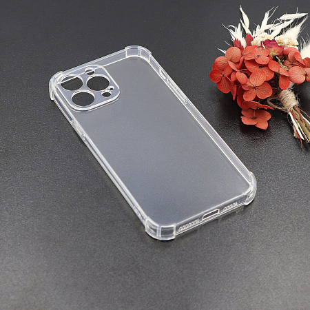 Чехол силиконовый для iPhone 13 Pro Max (6.7), усиленные края, с защитой камеры, X-CASE, прозрачный
