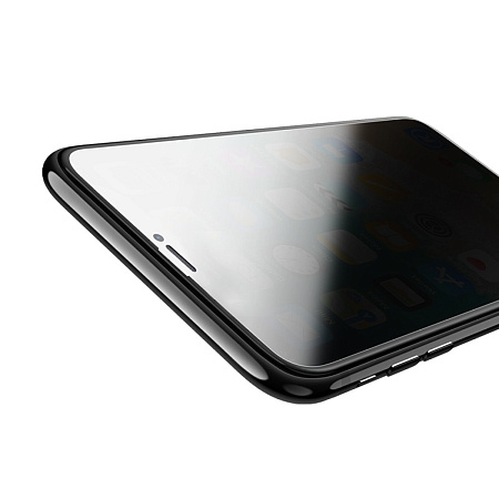 Защитное стекло на iPhone XS Max/11 Pro Max (A13), Shatterproof edges full screen anti-spy, черное