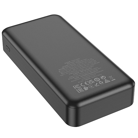 Универсальный Доп. Аккумулятор 20000mAh, J102A, HOCO, выход: 1 USB (18W)+1 PD 20W, черный