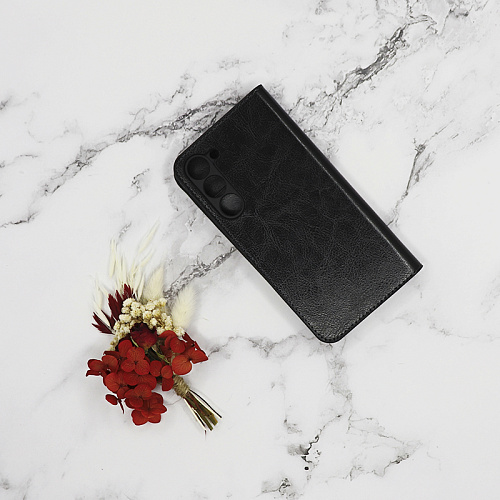 Чехол-книжка для Samsung Galaxy S23 Plus, боковой, экокожа, черный