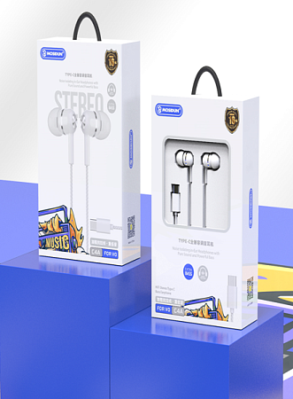 Наушники Mosidun C4A, Type-c, вакуумные, белые