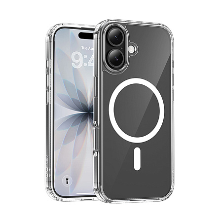 Чехол силиконовый для iPhone 17, Магнитный (MagSafe), HOCO, прозрачный