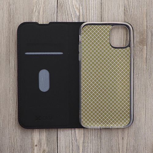 Чехол-книжка для iPhone 11, X-CASE, боковой, черный