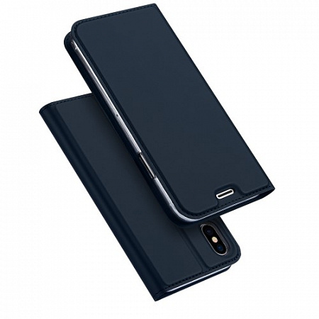 Чехол-книжка для iPhone X/XS, DU DU, боковой, синий