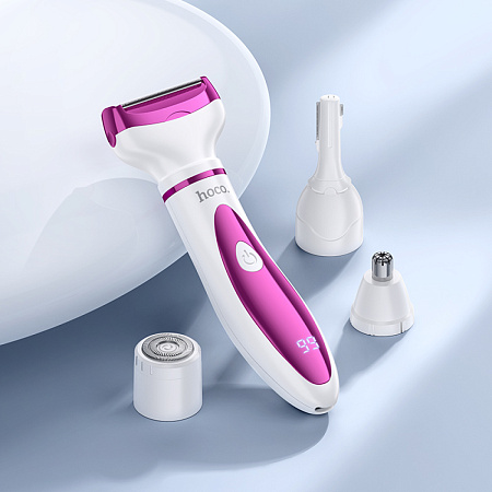 Триммер женский 4 в 1, HP80 4 в 1, HOCO, вес 91 г, белый с розовым