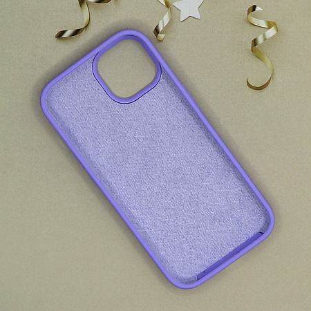 Чехол-накладка для iPhone 15, Silicon Case, магнитный (MagSafe), без лого, X-CASE, сиреневый