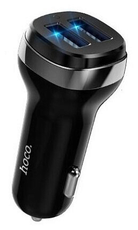 Автомобильное зарядное устройство, 2 USB 2.4A (Z40), HOCO, черный