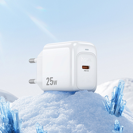 Сетевое зарядное устройство, 1 PD 25W (CS53A), HOCO, Type-C to Lightning, белый