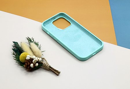 Чехол-накладка для iPhone 14 Pro, Silicon Case, без лого, бирюзовый