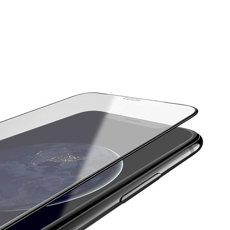 Защитное стекло на iPhone XR/11 (G1), HOCO, Flash attach full screen, черное