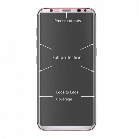 Защитная пленка на Samsung Galaxy S8 Plus/S9 Plus, с загибом, глянцевая