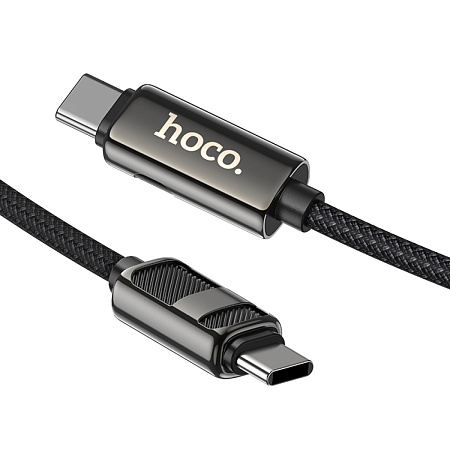Кабель Type-C на Type-C, HOCO, U137, 60W, 1.2м, с дисплеем, черный