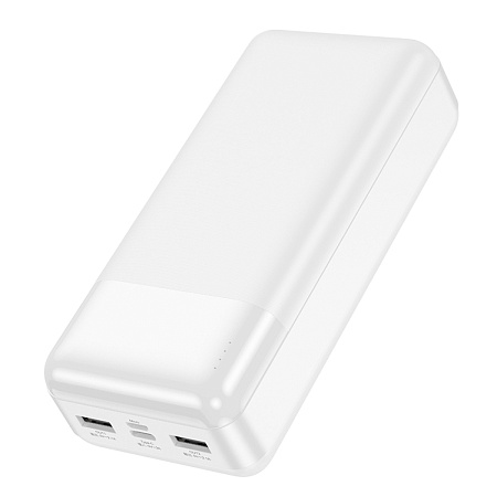 Универсальный Доп. Аккумулятор 30000mAh, J72B, HOCO, 2 USB (5V/2.1A), белый