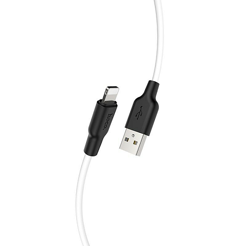 USB дата кабель Lightning, HOCO, X21 Plus, силиконовый, черно-белый