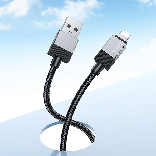 USB дата кабель Lightning, HOCO, X110, 1м, черный