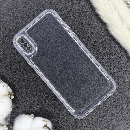 Чехол силиконовый для iPhone X/XS, с защитой камеры, прозрачный