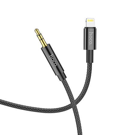 AUX Audio кабель 3,5 мм на Lightning, UPA19, HOCO, черный