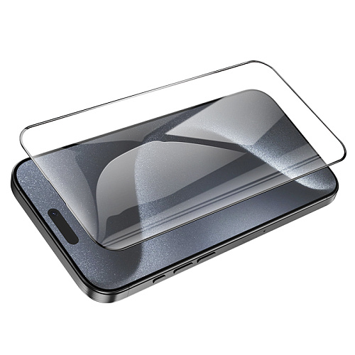 Защитное стекло для iPhone 16 Pro/17, G18, HOCO, Shield full screen HD tempered glass, черное