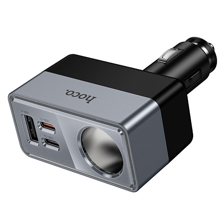 Разветвитель прикуривателя на 1 USB 15W + 2 PD 30W + 1 прикуриватель, Z59A, HOCO, черный