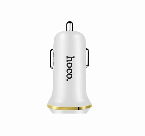Автомобильное зарядное устройство, 2 USB 2.1A (Z1), usb cable lightning, HOCO, белый