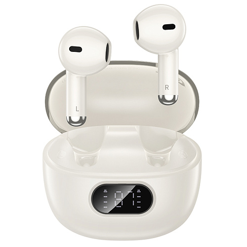 Беспроводные наушники EQ18, HOCO, с экраном, молочно-белый