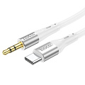 AUX Audio кабель 3,5 мм на Type-C, UPA22, HOCO, белый
