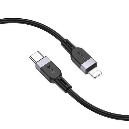 Кабель Lightning to Type-C (PD), HOCO, X109, 2м, силиконовый, черный