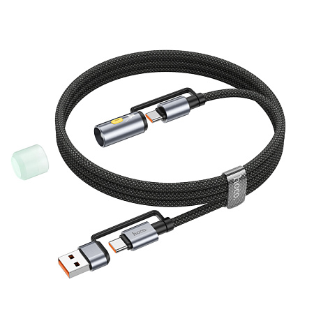 Кабель с USB/Type-C на Type-C/фонарик, U138, HOCO, черный