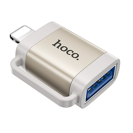 Переходник OTG Lightning на USB, UA31A, HOCO, серый