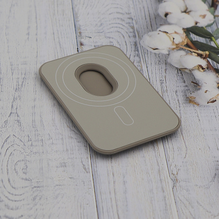 Чехол для карт (MagSafe), без лого, силиконовый, X-CASE, серый