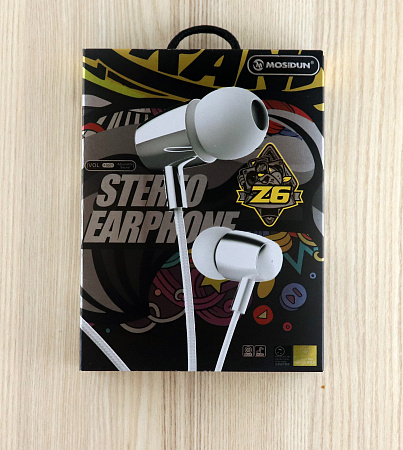 Наушники Mosidun Z6, белые с серебряным
