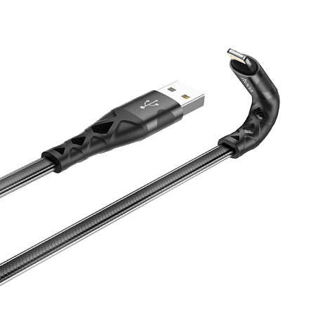 USB дата кабель Lightning, HOCO, U105, 1.2м, черный