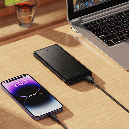 Универсальный Доп. Аккумулятор 10000mAh, J153, HOCO, выход: 2 USB (5V/2A), черный