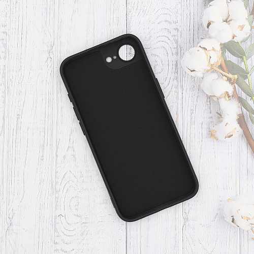 Чехол силиконовый для iPhone 16e, с микрофиброй внутри, с защитой камеры, X-CASE, черный