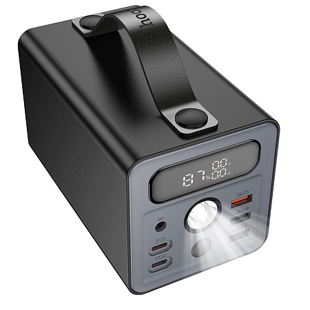 Универсальный Доп. Аккумулятор 60000mAh, J138, HOCO, 1 USB-A (22.5W)+2 USB-A+1 PD (20W)+DC12V, вход  Type-C, черный