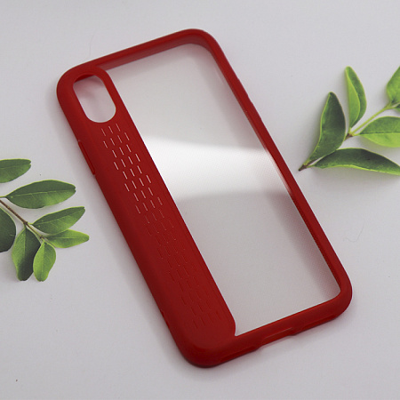 Чехол силиконовый для iPhone X/XS, Star shadow series protective case, HOCO, красный