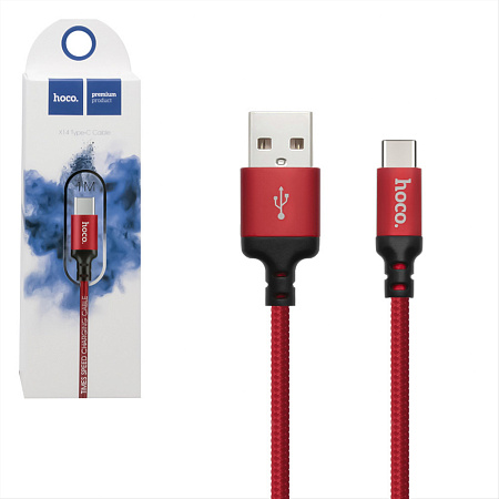 USB Кабель Type-C, HOCO, X14, красный