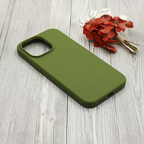 Чехол-накладка для iPhone 14 Pro Max, Silicon Case, без лого, хаки