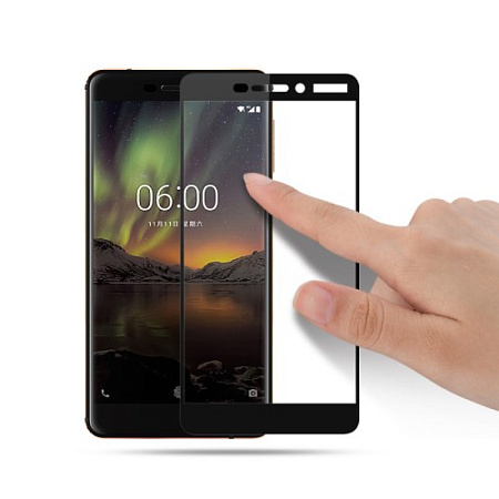 Защитное стекло на Nokia 6 (2018)/ 6.1 (2018) 3D черный, X-CASE