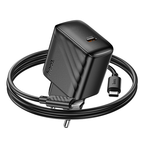 Сетевое зарядное устройство, 1 PD 25W (CS24A), HOCO, Type-C to Type-C, черный