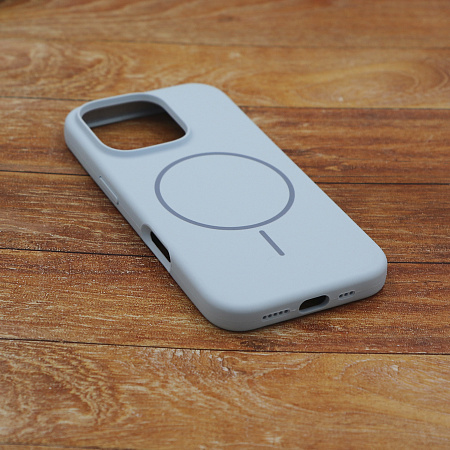 Чехол-накладка для iPhone 16 Pro Max, Silicon Case, магнитный (MagSafe), без лого, X-CASE, светло-голубой