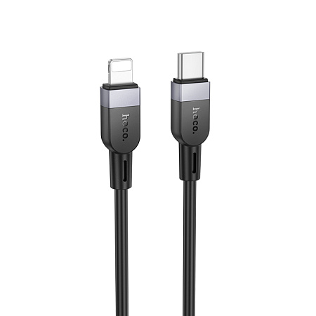 Кабель Lightning to Type-C (PD), HOCO, X109, 2м, силиконовый, черный