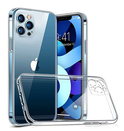 Чехол силиконовый для iPhone 13 Pro Max (6.7), с защитой камеры, X-CASE, прозрачный