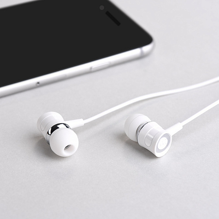 Проводные наушники M37 pleasant sound universal earphones with microphone, hoco, белые