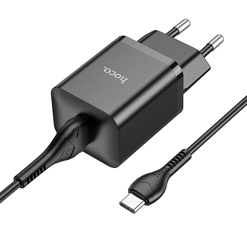 Сетевое зарядное устройство, 1 USB 3.0 QC (N26), HOCO, Type-C, черный