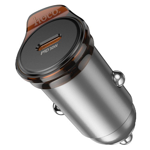 Автомобильное зарядное устройство, 1 PD 30W (NZ16), HOCO, серый