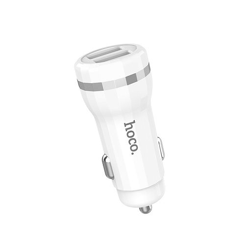 Автомобильное зарядное устройство, 2 USB 2.4A (Z27), HOCO, белый