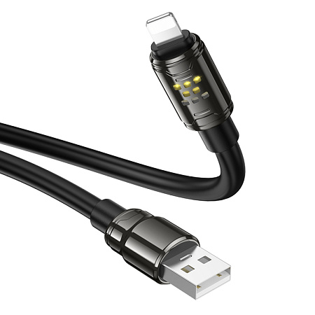 USB дата кабель Lightning, HOCO, U143, 1.2 метр, цвет черный