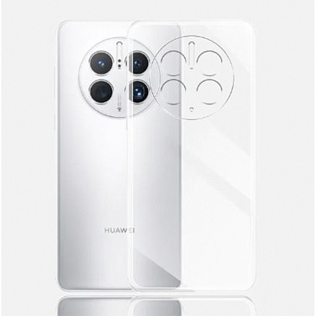 Чехол силиконовый для Huawei Mate 50 Pro, с защитой камеры, прозрачный